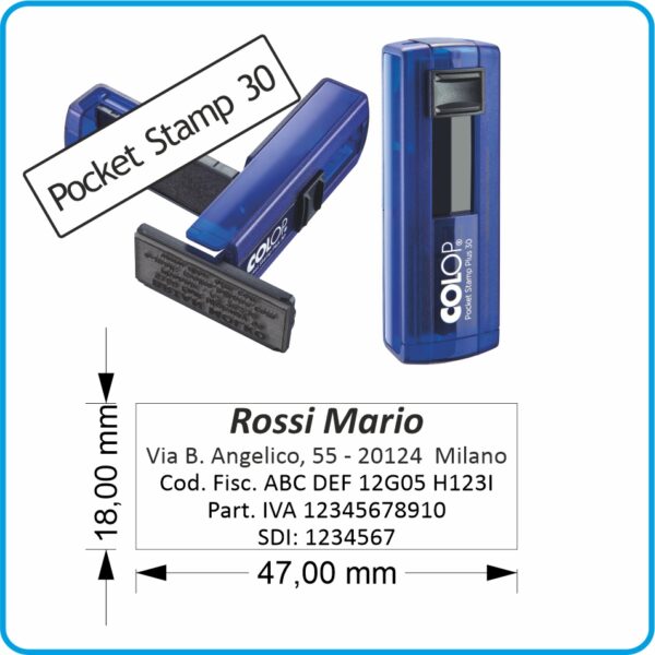 Timbro tascabile Colop Pocket Stamp Plus 30 INDIGO